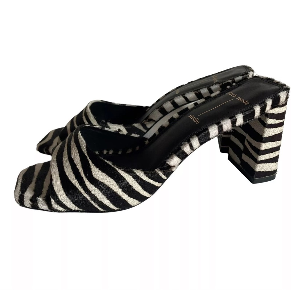 Black Suede Studios Zebra Mules Size 7 - Picture 3 of 10